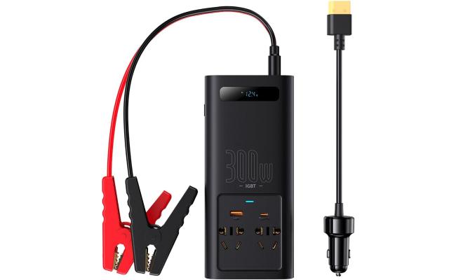 Baseus Car Power Inverter 300W DC 12V/24V To AC 220V Pure Sine Wave Converter Inverters USB Type C Charger Adapter Inverter (CN/EU)